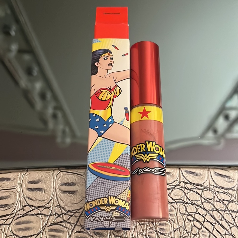 NIB! Mac Cosmetics Wonder Woman Collection Lipglass In Color Emancipation.